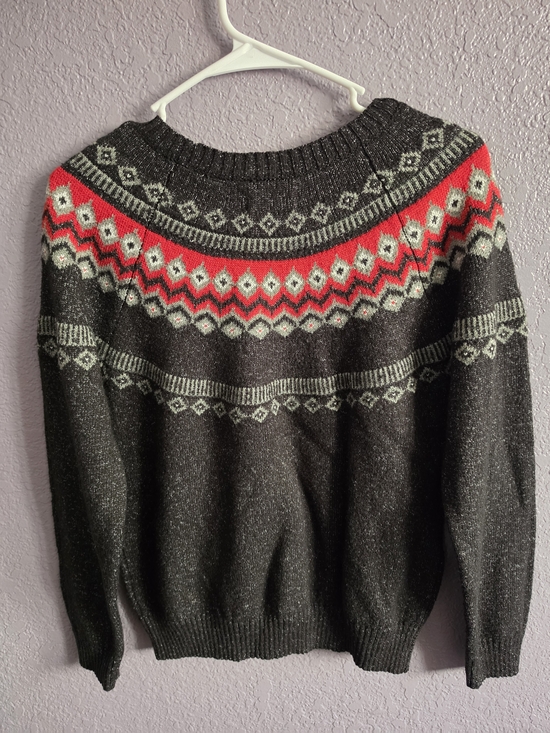 Weatherproof Dark Gray and Light Gray Fair Isle Knit Sweater - Picture 4 of 4